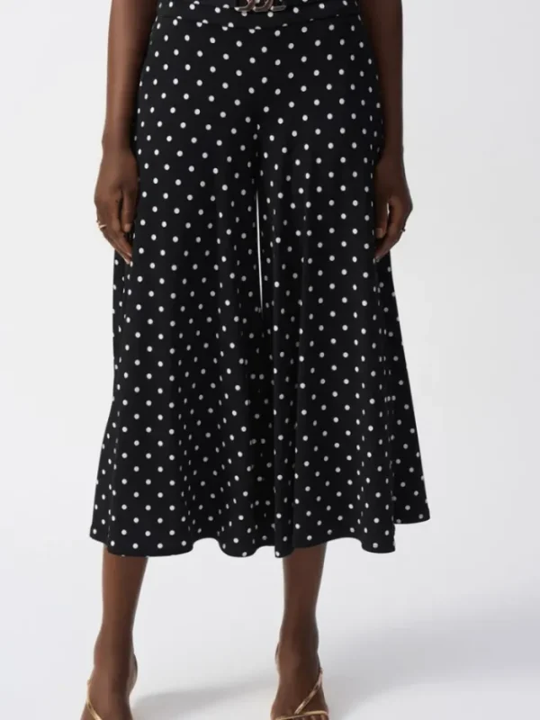 Joseph Ribkoff Trousers | Luxury Gifts^Women's Silky Knit Dot Print Pull On Culotte Trousers 2