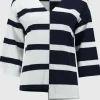 Joseph Ribkoff Knitwear | Gifts Under £250^Women's Striped Sweater Knit V Neck Jumper 251914 Col 2