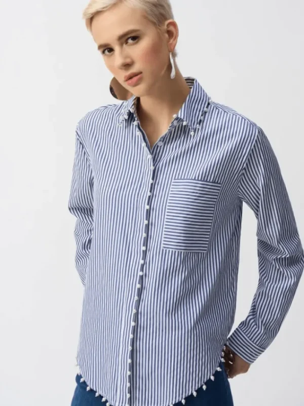Joseph Ribkoff Tops | Gifts Under £250^Women's Striped Stretch Cotton Shirt 251942 Col 2230