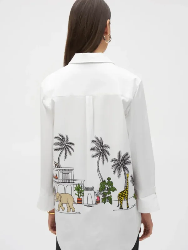 Joseph Ribkoff Tops | Gifts Under £250^Women's Stretch Poplin Conversational Print Blouse 2529