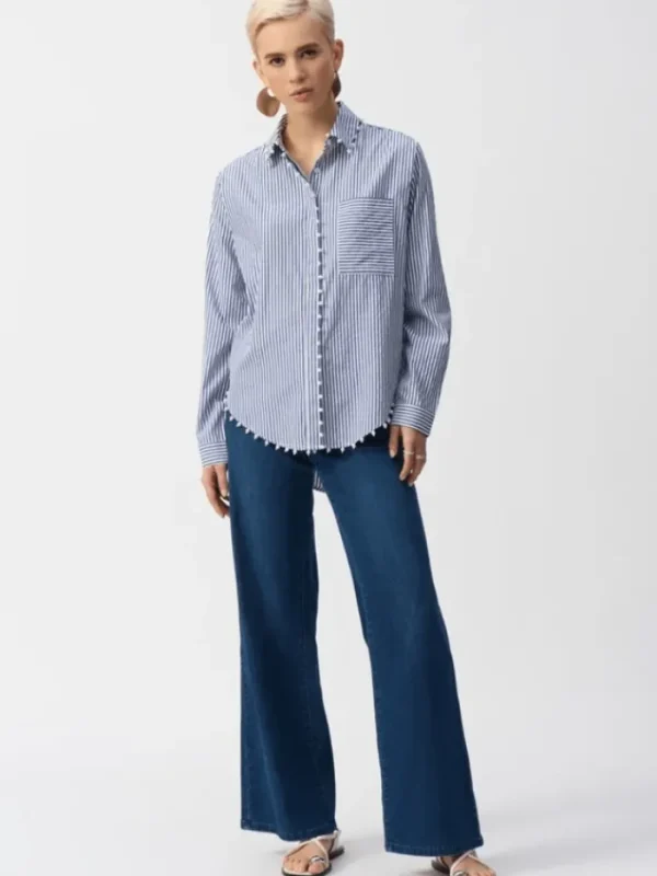 Joseph Ribkoff Tops | Gifts Under £250^Women's Striped Stretch Cotton Shirt 251942 Col 2230