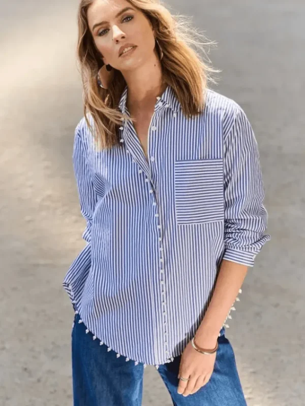 Joseph Ribkoff Tops | Gifts Under £250^Women's Striped Stretch Cotton Shirt 251942 Col 2230