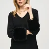Joseph Ribkoff Knitwear | Gifts Under £250^Women's Sweater Knit Tunic With Furry Cuffs 243955 Col