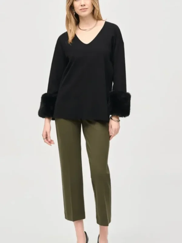Joseph Ribkoff Knitwear | Gifts Under £250^Women's Sweater Knit Tunic With Furry Cuffs 243955 Col