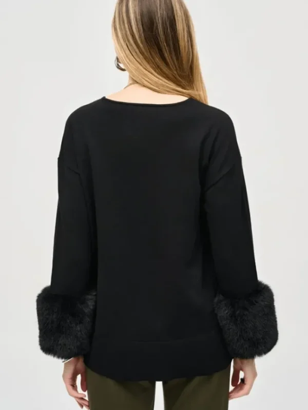 Joseph Ribkoff Knitwear | Gifts Under £250^Women's Sweater Knit Tunic With Furry Cuffs 243955 Col
