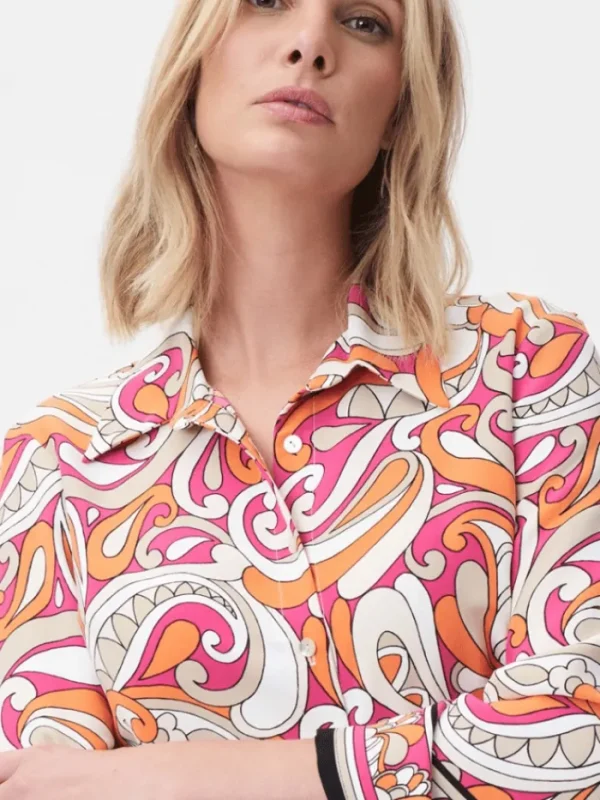 Joseph Ribkoff Tops | Gifts Under £50^Woven Retro Print Collared Blouse 232043 2539