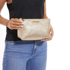 Katie Loxton Make Up Bags | Bags^Mia Metallic Gold Make Up Bag KLB383