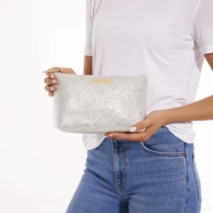 Katie Loxton Make Up Bags | Bags^T Metallic Silver Mia Make Up Bag KLB384