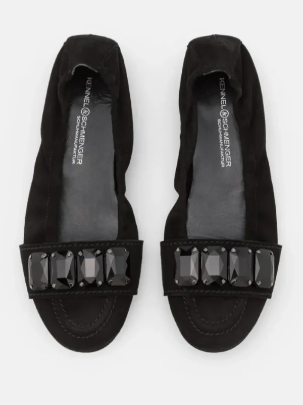 Kennel u0026 Schmenger Footwear | Footwear^Kennel & Schmenger Flat Black Suede Malu Shoes 91-10060-480