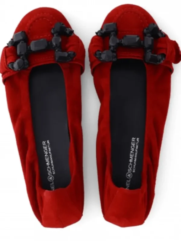 Kennel u0026 Schmenger Footwear | Footwear^Kennel & Schmenger Malu Ballerina Pump In Deep Red With Black Gemstone