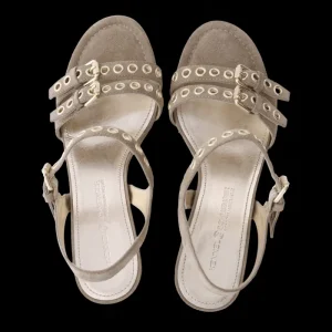 Kennel u0026 Schmenger Sandals | Footwear^Kennel & Schmenger Women's LEONIE Beige Heeled Sandals With Golden Det