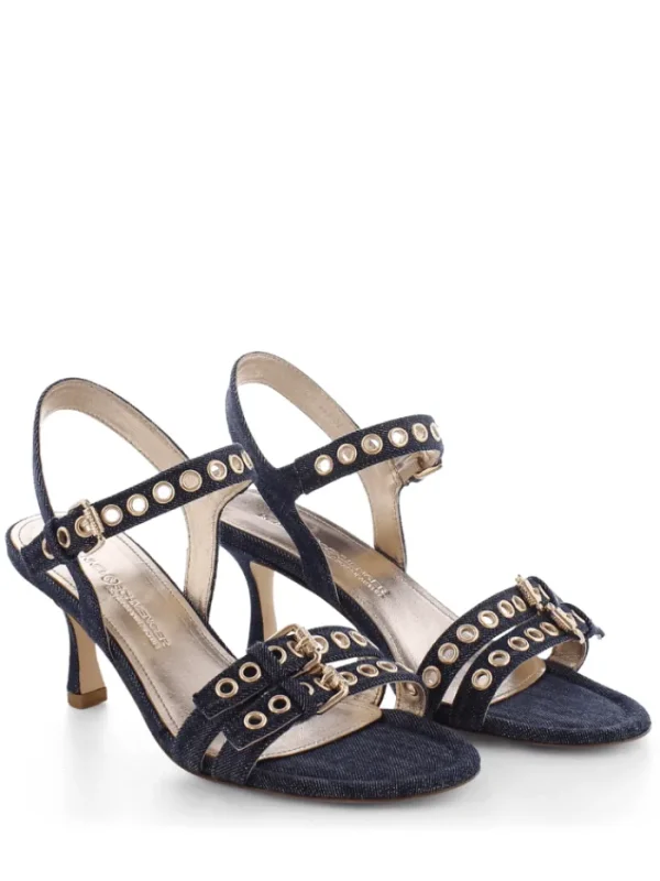 Kennel u0026 Schmenger Footwear | Footwear^Kennel & Schmenger Women's LEONIE Denim Heeled Sandals With Golden Det