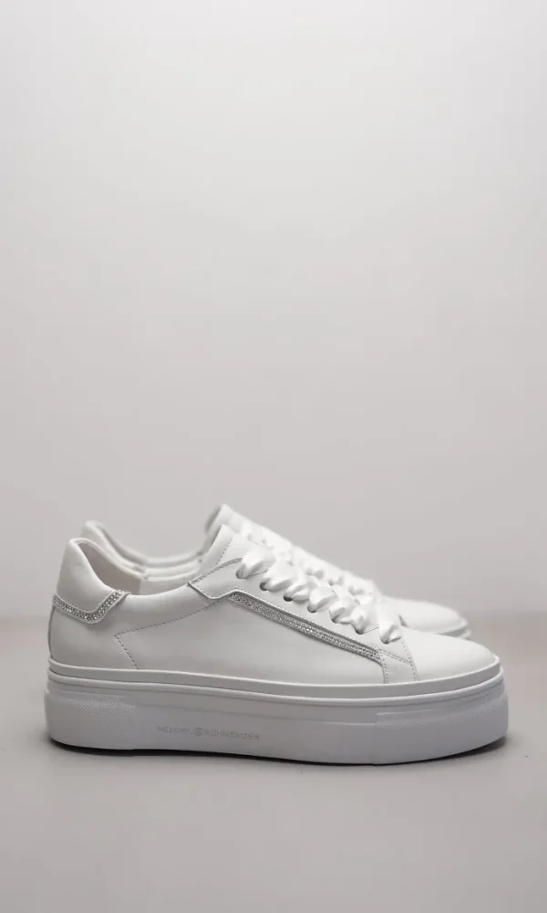 Kennel u0026 Schmenger Footwear | Footwear^Kennel & Schmenger Women's FIX White Trainers With Silver Rhinestone D