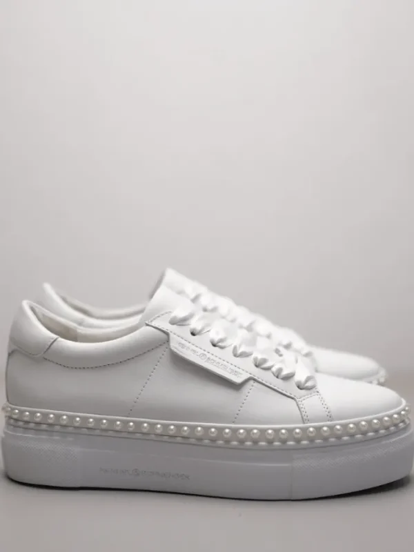 Kennel u0026 Schmenger Footwear | Footwear^Kennel & Schmenger Women's NANO PEARL White Trainers With Pearl Detail