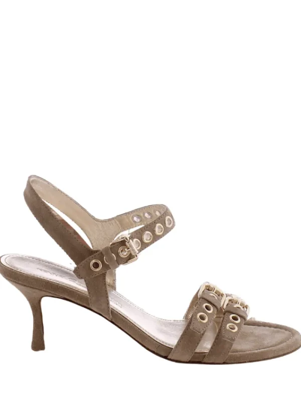 Kennel u0026 Schmenger Sandals | Footwear^Kennel & Schmenger Women's LEONIE Beige Heeled Sandals With Golden Det