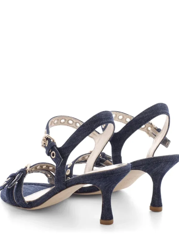 Kennel u0026 Schmenger Footwear | Footwear^Kennel & Schmenger Women's LEONIE Denim Heeled Sandals With Golden Det