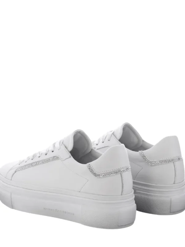 Kennel u0026 Schmenger Footwear | Footwear^Kennel & Schmenger Women's FIX White Trainers With Silver Rhinestone D