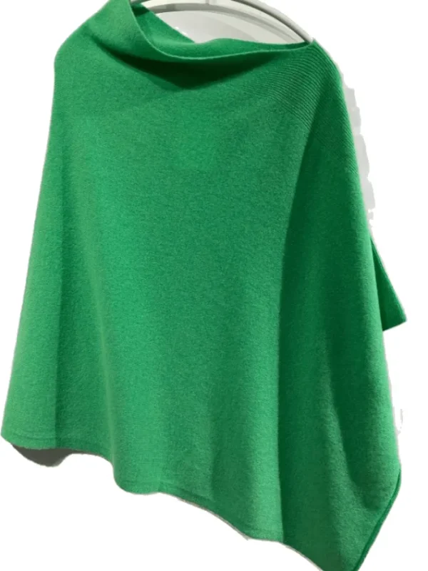 KINROSS Knitwear | Loungewear^Cashmere Fresh Green Rib Detail Poncho LRAC3-240