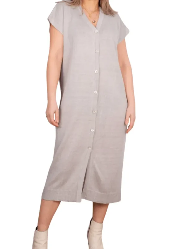KINROSS Dresses | Knitwear^Cashmere Linen Button Front Dress Flax Taupe LSSL3-181