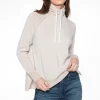 KINROSS Knitwear | Loungewear^Cashmere Plaited Drawstring Funnel Jumper In Pearl/Mushroom LF