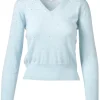 KINROSS Knitwear | Luxury Gifts^Cashmere Women's Crystal Vee Jumper In Blue LRSC4-104 Surf