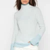 KINROSS Knitwear | Luxury Gifts^Cashmere Women's Plaited Rib Funnel Neck Jumper LRSC3-222 Surf