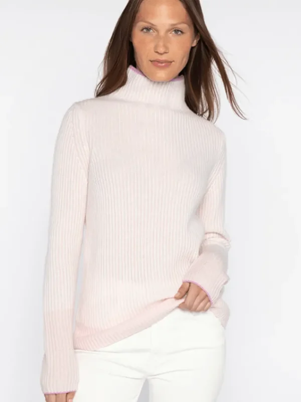 KINROSS Knitwear | Luxury Gifts^Cashmere Women's Plaited Rib Funnel Neck Jumper LRSC3-222 Shel