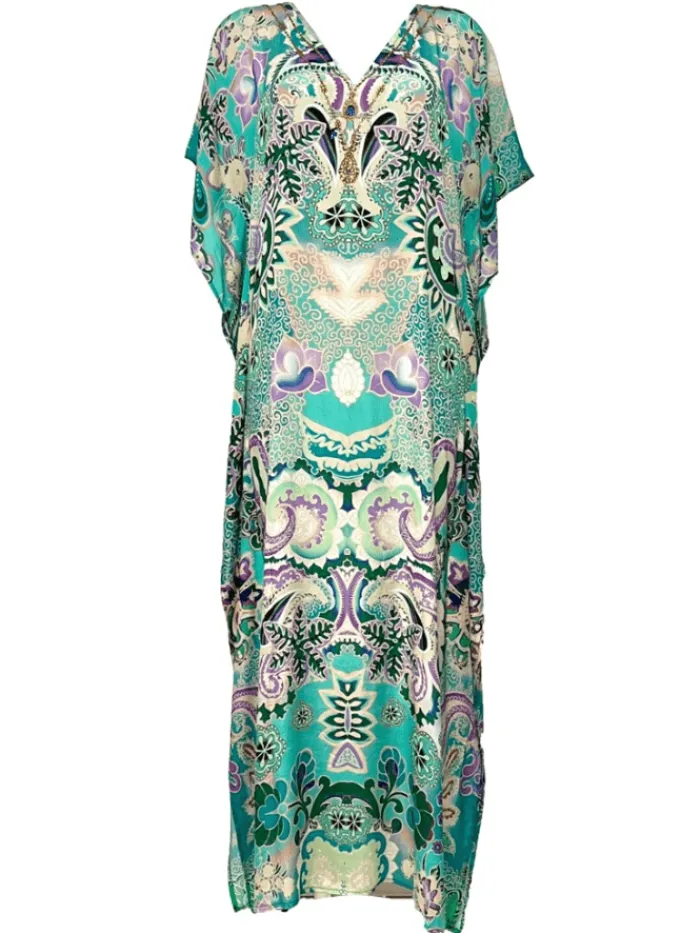 lindsey_brown_bora_bora_a_3.webp Lindsey Brown Resortwear Beachwear | Luxury Gifts^Lindsey Brown Bora Bora Aqua Print Maxi Kaftan With Crystals