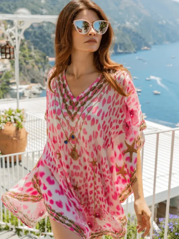 Lindsey Brown Resortwear Beachwear | Gifts Under £250^Lindsey Brown Women's Rome Pink Silk Designer Kaftan
