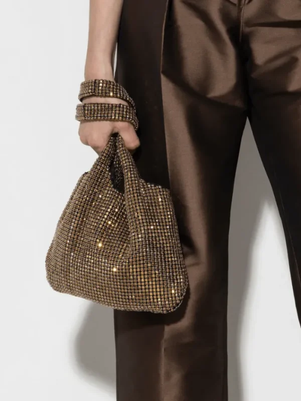 Luisa Cerano Party Wear | Luxury Gifts^Bag With Glittering Rhinestones In Gold 808691 9440 Col 0
