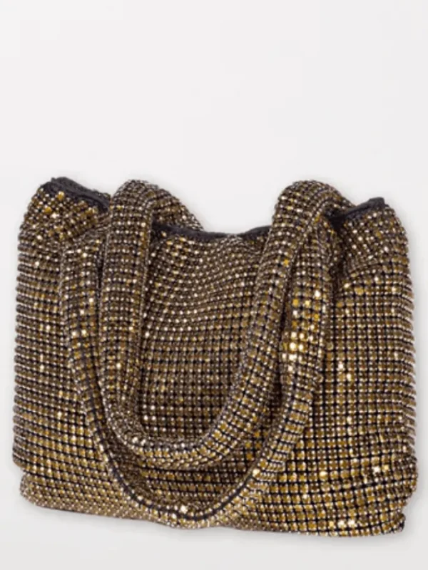 Luisa Cerano Party Wear | Luxury Gifts^Bag With Glittering Rhinestones In Gold 808691 9440 Col 0