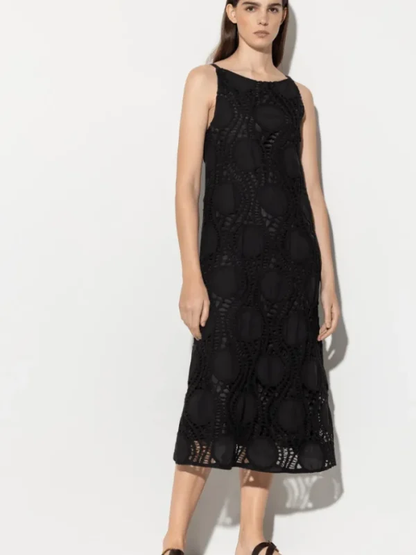 Luisa Cerano Dresses | Gifts Under £250^Black Slip Dress With Crochet Details 798490 3619 Col 001