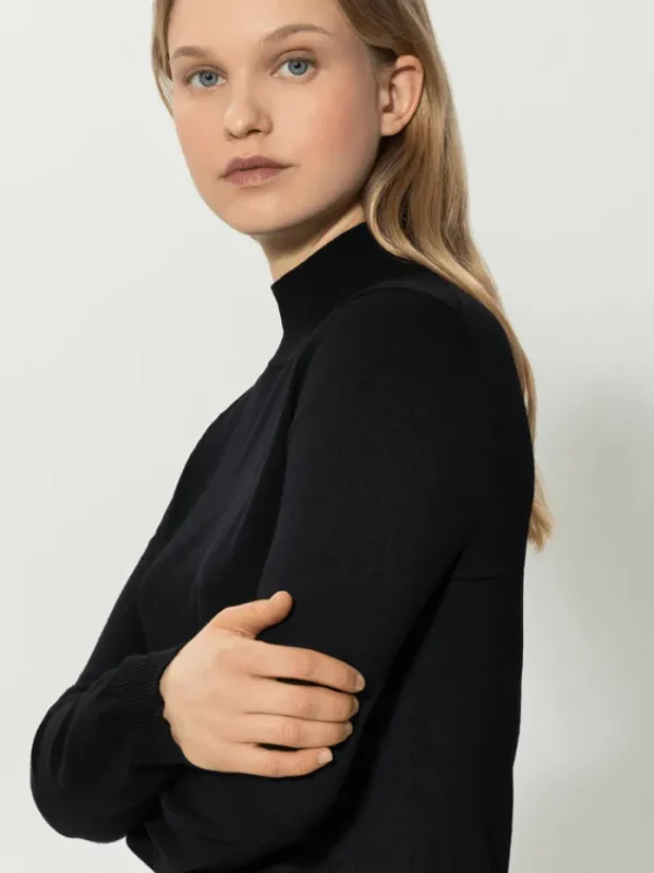Luisa Cerano Knitwear | Gifts Under £250^Black Turtleneck Pullover 188326 5094 Col 0001