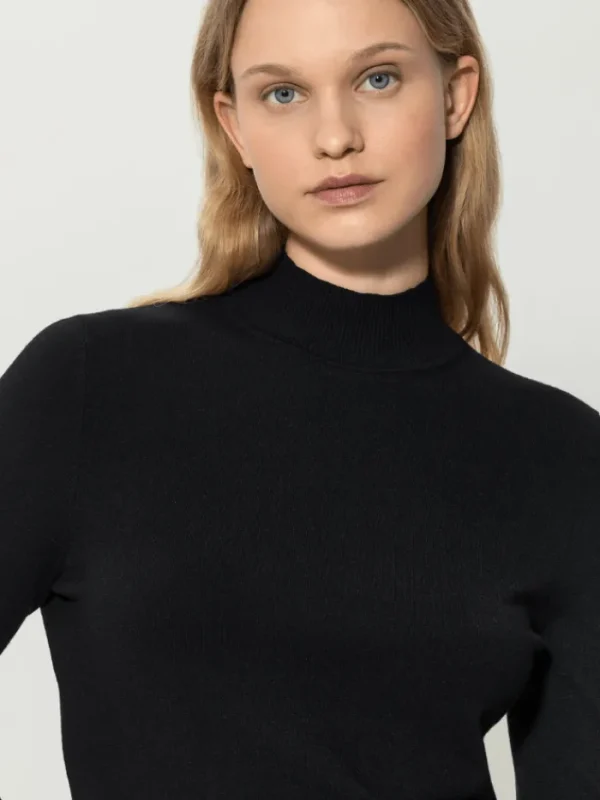 Luisa Cerano Knitwear | Gifts Under £250^Black Turtleneck Pullover 188326 5094 Col 0001