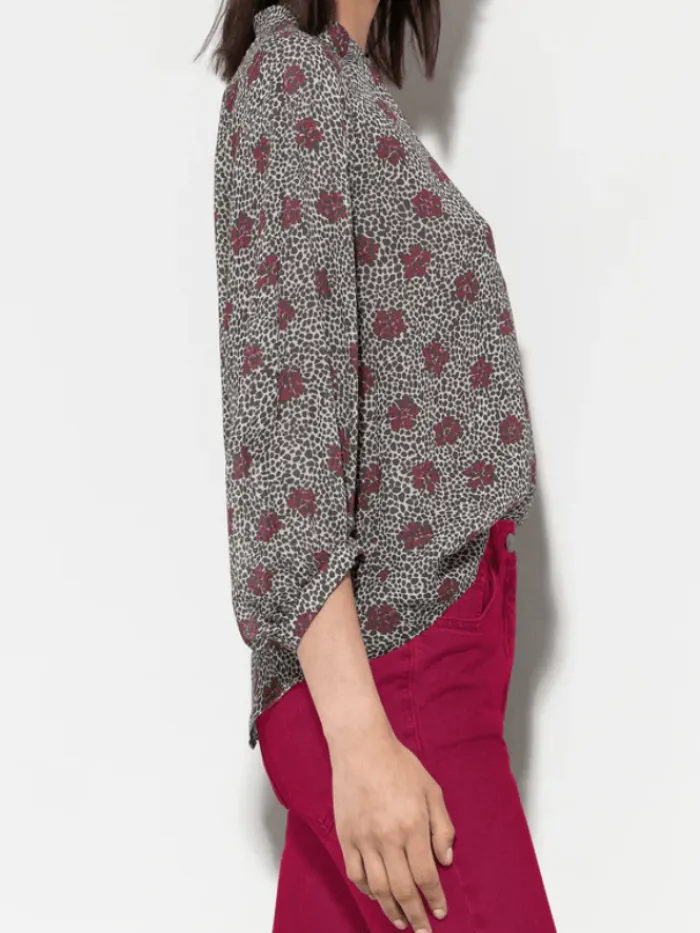 luisa_cerano_blouse_with__3.webp Luisa Cerano Tops | Gifts Under £250^Blouse With Millefeleurs Print 208474 3668 Col 1031