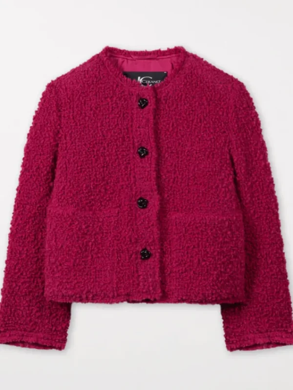 Luisa Cerano Coats And Jackets | Luxury Gifts^Bouclé Wool Tweed Jacket In Berry Pink 408286 3524 Col 04