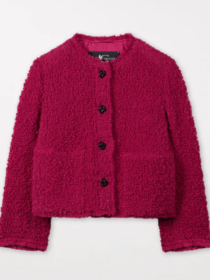 luisa_cerano_boucl_wool_t_0.webp Luisa Cerano Coats And Jackets | Luxury Gifts^Bouclé Wool Tweed Jacket In Berry Pink 408286 3524 Col 04