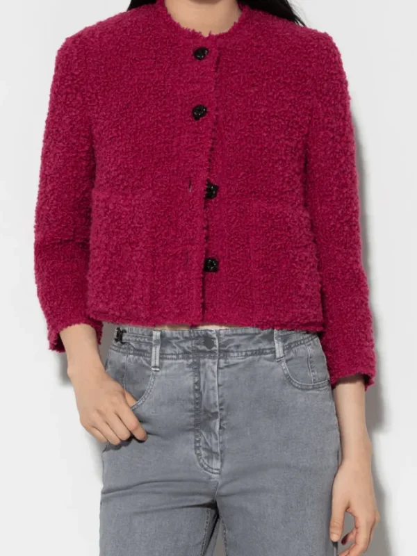 Luisa Cerano Coats And Jackets | Luxury Gifts^Bouclé Wool Tweed Jacket In Berry Pink 408286 3524 Col 04