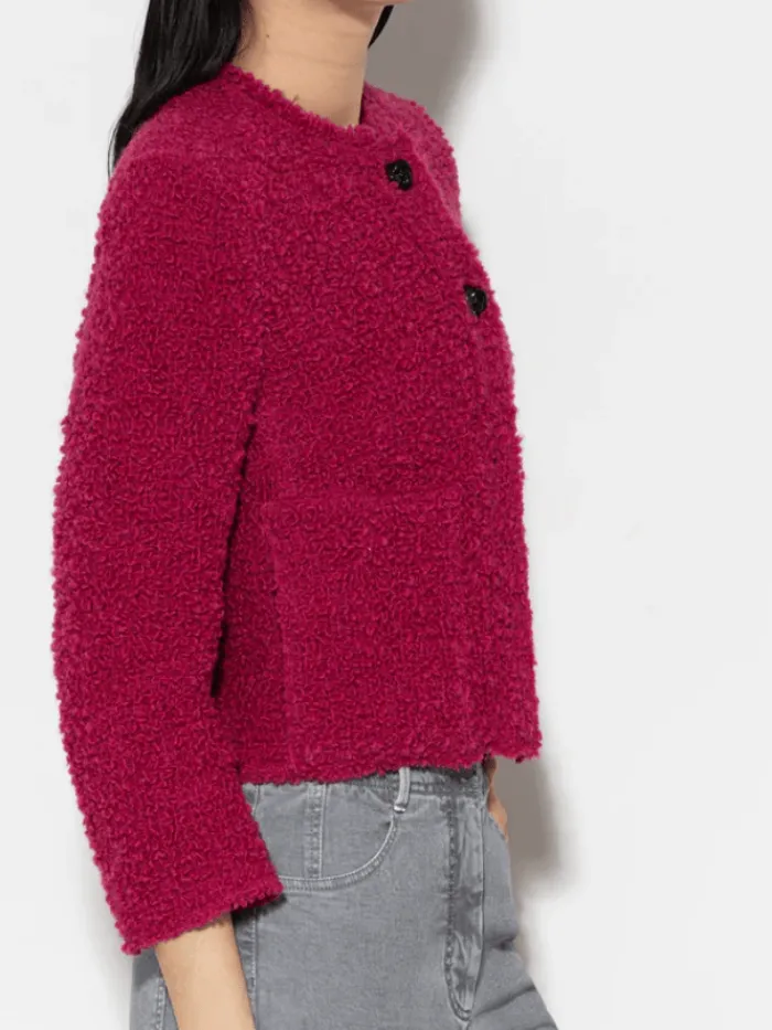 luisa_cerano_boucl_wool_t_3.webp Luisa Cerano Coats And Jackets | Luxury Gifts^Bouclé Wool Tweed Jacket In Berry Pink 408286 3524 Col 04