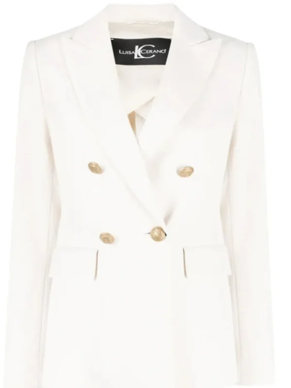 Luisa Cerano Coats And Jackets | Gifts Under £250^Chalk Double Breasted Blazer 478280 3453 0701
