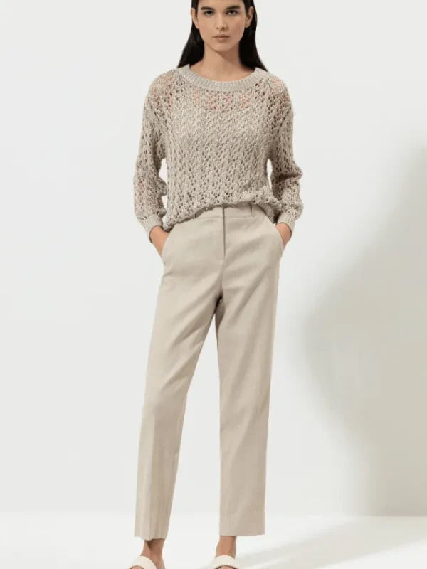 Luisa Cerano Trousers | Luxury Gifts^Linen Blend Tapered Trouser 678486 3267 0713