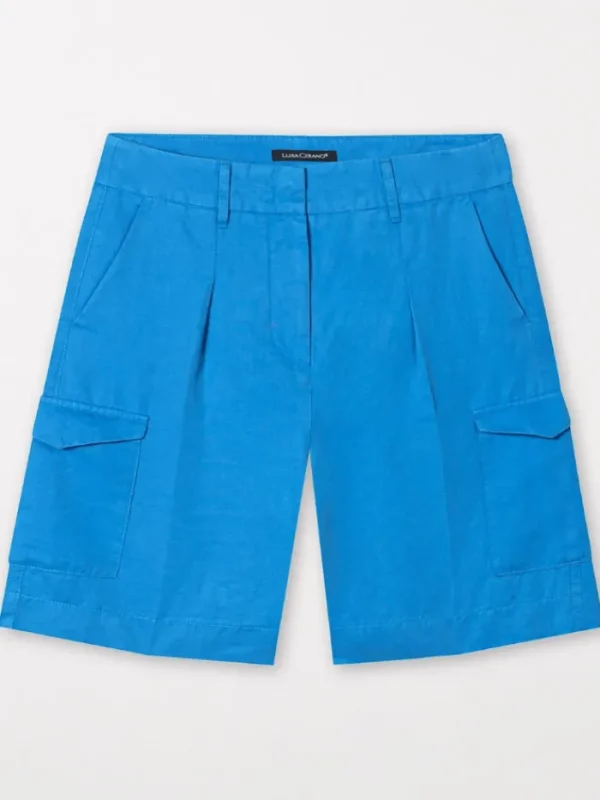 Luisa Cerano Shorts | Gifts Under £250^Linen Blend Cargo Shorts In Azure 698690 3502 Col 0235
