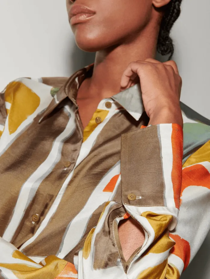 luisa_cerano_shirt_dress__4.webp Luisa Cerano Dresses | Luxury Gifts^Shirt Dress With Ethnic Print 798495 3626 Col 1037