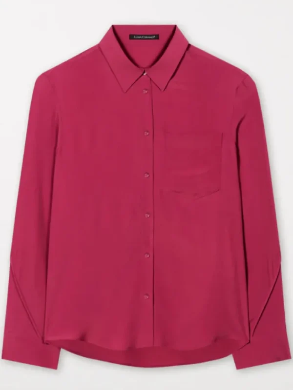 Luisa Cerano Tops | Luxury Gifts^Silk Blend Shirt Blouse In Berry Pink 208434 2179 Col 045