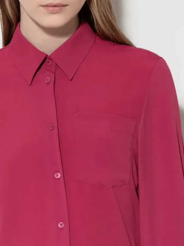 Luisa Cerano Tops | Luxury Gifts^Silk Blend Shirt Blouse In Berry Pink 208434 2179 Col 045