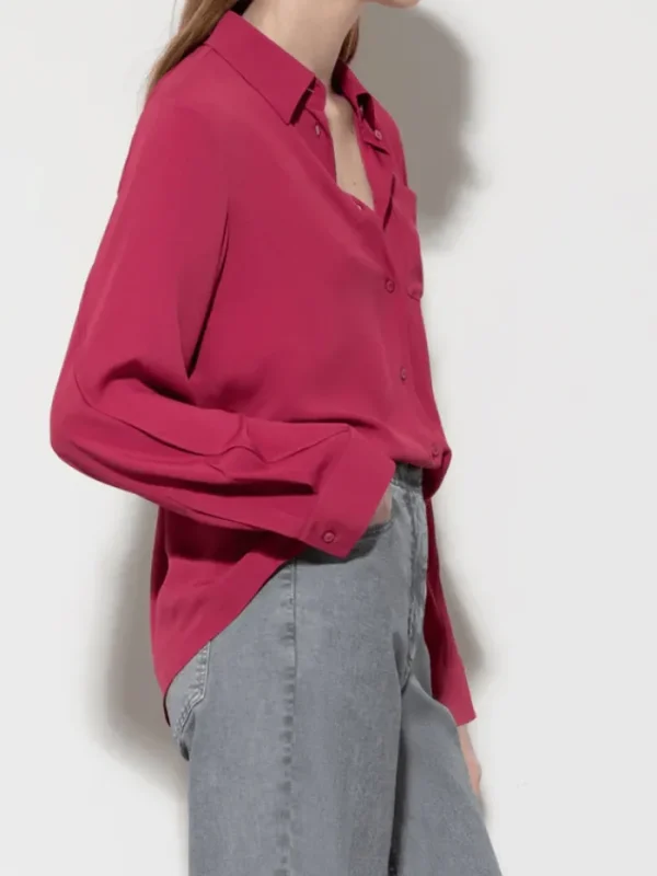 Luisa Cerano Tops | Luxury Gifts^Silk Blend Shirt Blouse In Berry Pink 208434 2179 Col 045