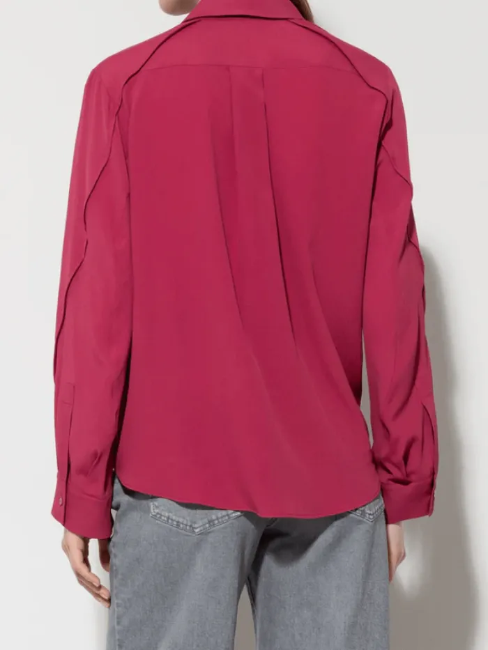 luisa_cerano_silk_blend_s_4.webp Luisa Cerano Tops | Luxury Gifts^Silk Blend Shirt Blouse In Berry Pink 208434 2179 Col 045