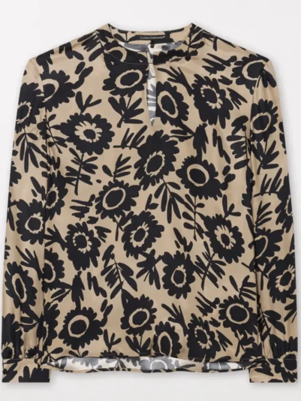 Luisa Cerano Tops | Luxury Gifts^Silk Blouse With Flower Print 208498 3684 Col 7342