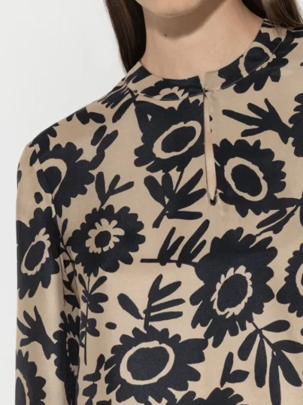Luisa Cerano Tops | Luxury Gifts^Silk Blouse With Flower Print 208498 3684 Col 7342