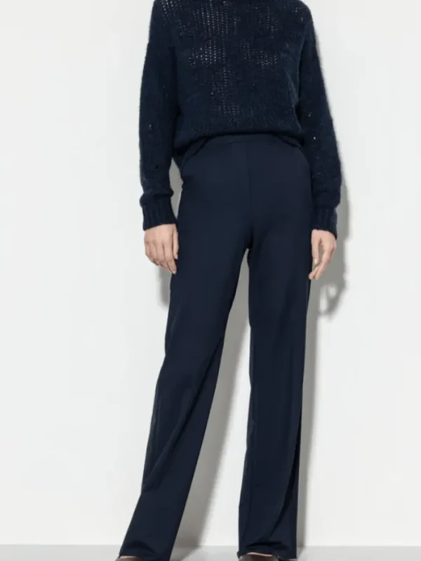 Luisa Cerano Trousers | Luxury Gifts^Softshell Wide Leg Trousers In Midnight Blue 608728 3686